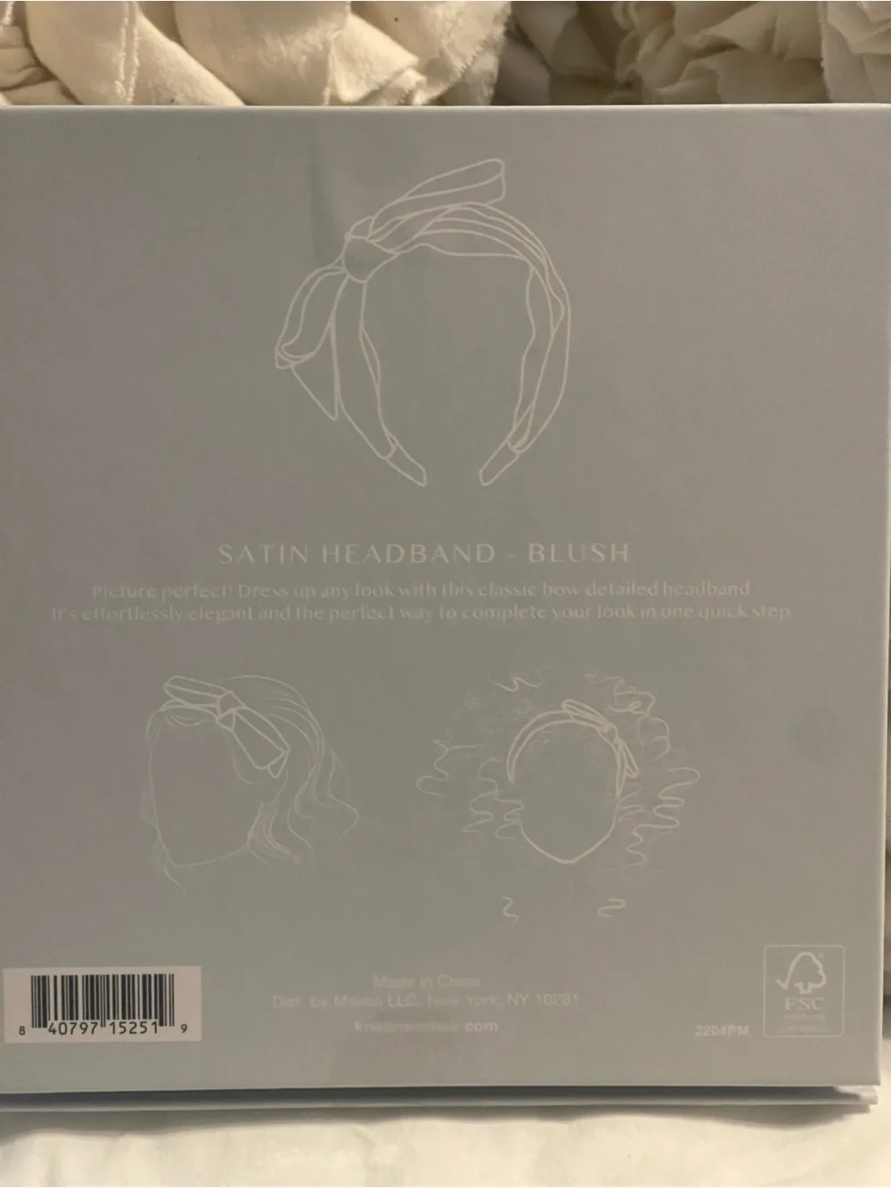 Kristin Ess Satin Knot Headband - Blush Pink New In Unopened Original Packaging